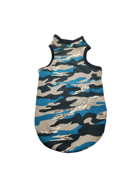 

PETS EMPIRE Beige & Blue Camouflage Print Dog T-Shirt