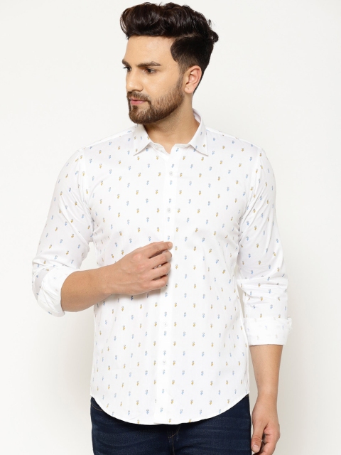 

EPPE Men White & Yellow Slim Fit Printed Casual Shirt