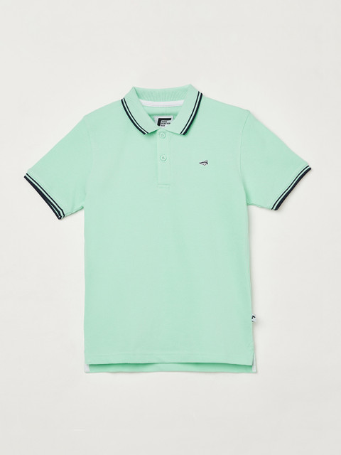 

Fame Forever by Lifestyle Boys Mint Green Solid Polo Collar T-shirt