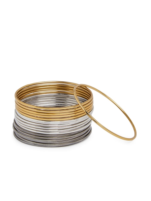 

ToniQ Set Of 18 Gold & Silver-Toned Bangles