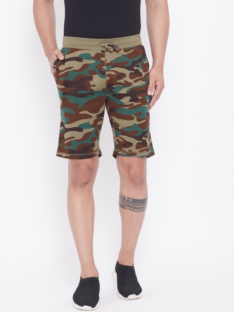 

HARBORNBAY Men Brown Camouflage Printed Regular Fit Shorts