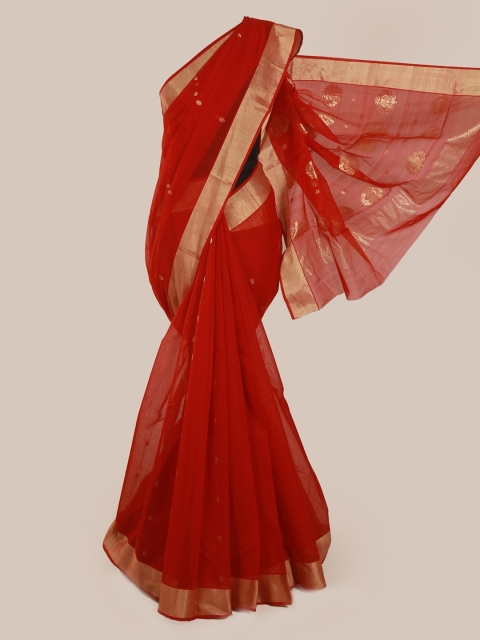 

Pothys Red Pure Silk Woven Design Kanjeevaram Saree