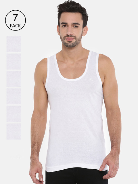 

Chennis Men Pack Of 5 White Solid Innerwear Vest