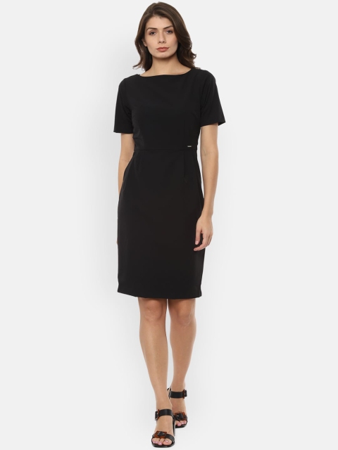

Van Heusen Woman Women Black Solid Sheath Dress