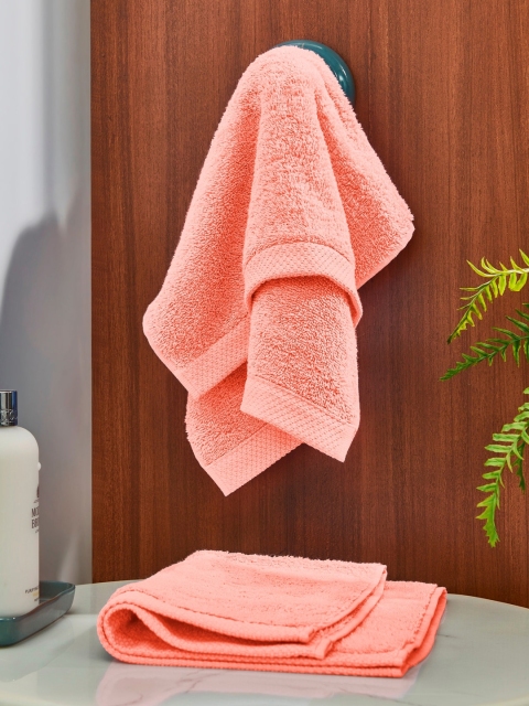 

DDecor Set Of 2 Orange Solid 550 GSM Hand Towels