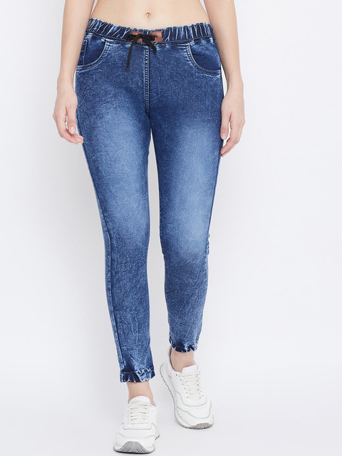 

Baani Creations Women Blue Jogger Mid-Rise Clean Look Jeans