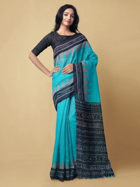 

Unnati Silks Blue & Black Pure Silk Printed Mysore Silk Saree