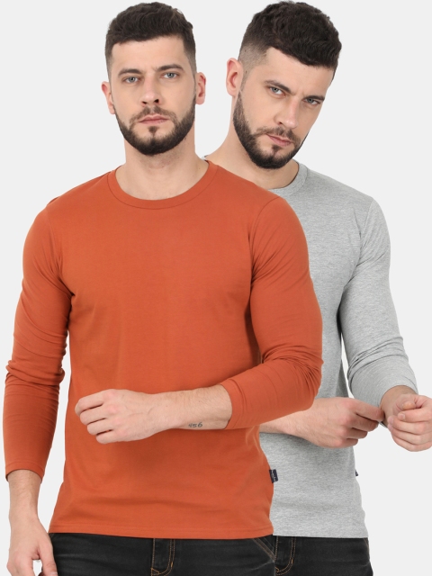 

Masculino Latino Men Assorted Pack Of 2 Solid Round Neck Cotton T-shirt