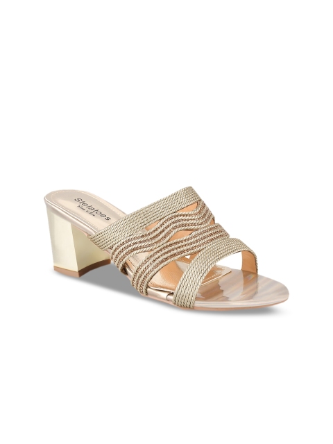 

Stelatoes Women Gold-Toned Embellished Sandals