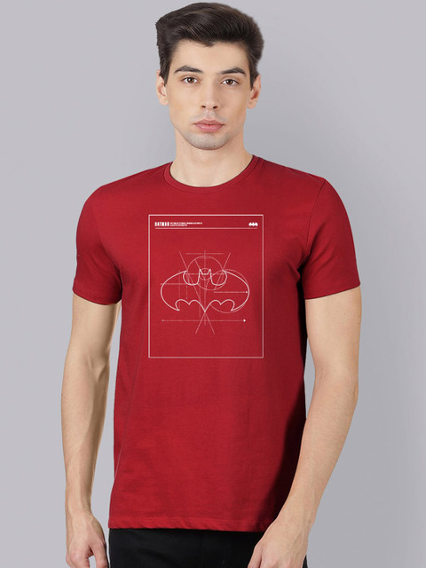 

Free Authority Men Red Justice League Printed Round Neck Pure Cotton T-shirt