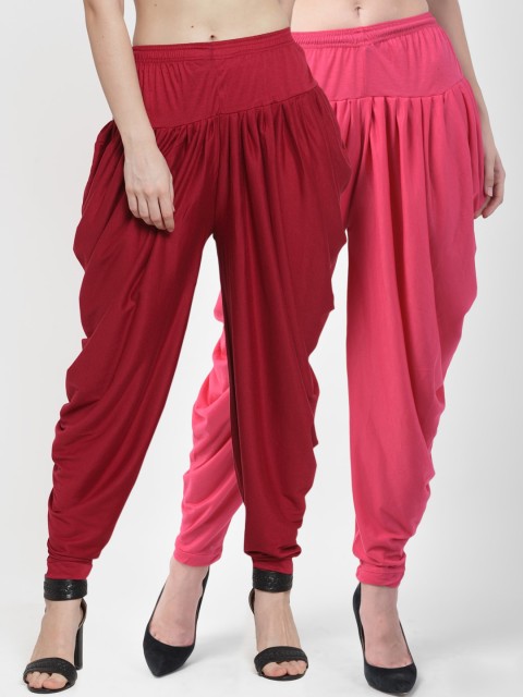 

GRACIT Women Pack Of 2 Solid Dhoti Salwar, Pink