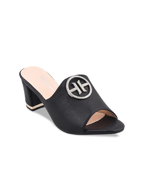 

Stelatoes Women Black Embellished Sandals