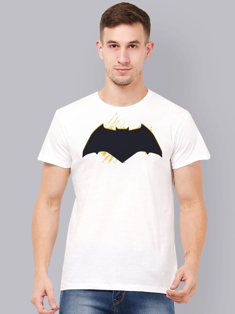 

Free Authority Men White Batman Printed Cotton Round Neck Pure Cotton T-shirt