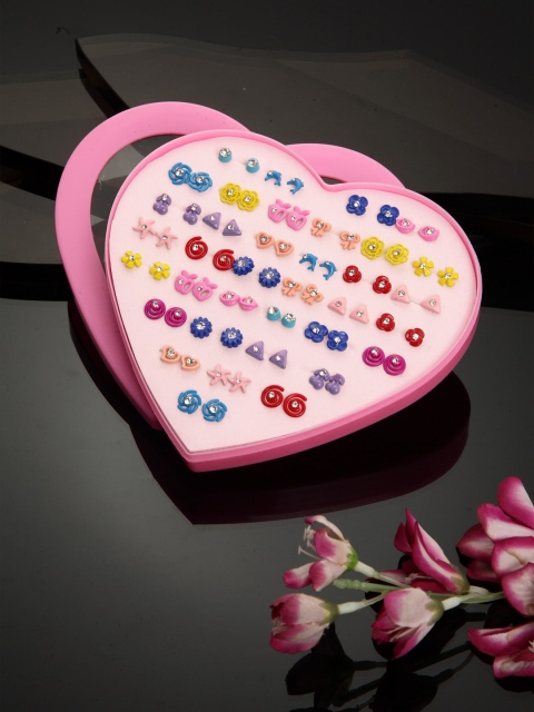 

Shining Diva Set Of 36 Contemporary Studs Earrings, Multi