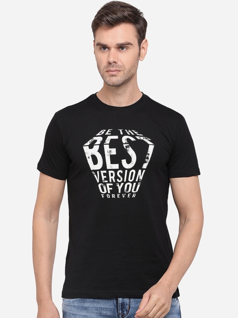 

Greenfibre Men Black Printed Round Neck T-shirt