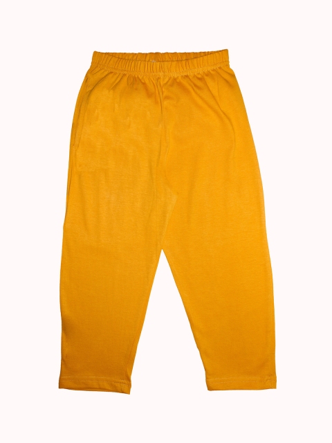 

KiddoPanti Boys Mustard Yellow Solid Lounge Pants