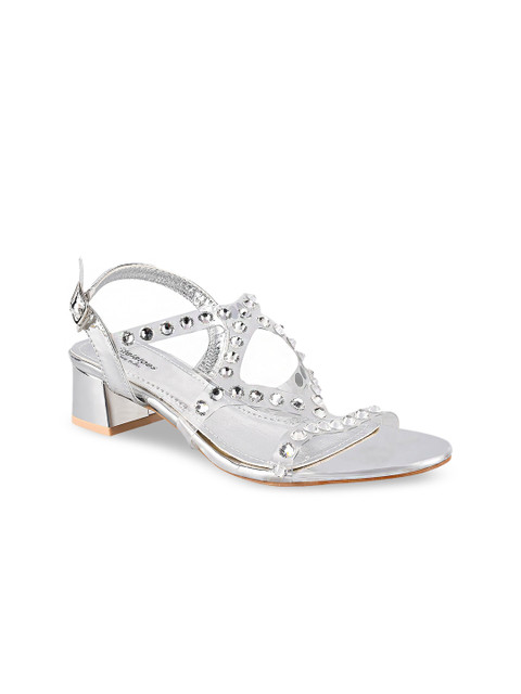 

Stelatoes Women Silver-Toned Embellished Sandals