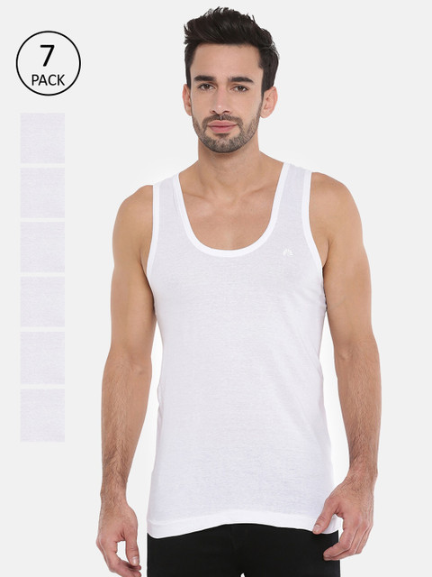 

Chennis Men Pack Of 7 White Solid Basic Innerwear Vests VCRN 001