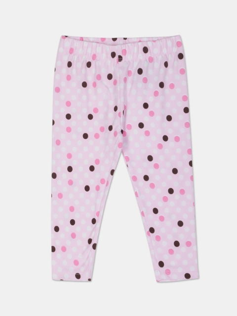 

Donuts Infant Girls Pink & White Printed Ankle-Length Leggings