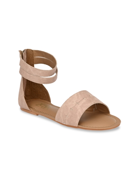

Zebba Women Nude-Coloured Solid Open Toe Flats