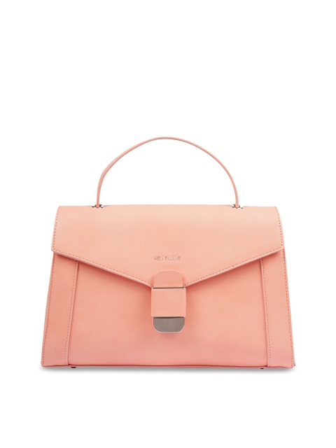 

HEATWAVE Peach-Coloured Solid Satchel Bag