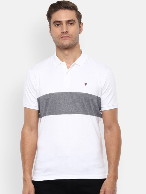

Louis Philippe Sport Men White Solid Polo Collar Pure Cotton T-shirt