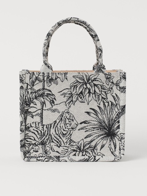 

H&M Women White & Black Printed Small Handbag/Shoulder Bag