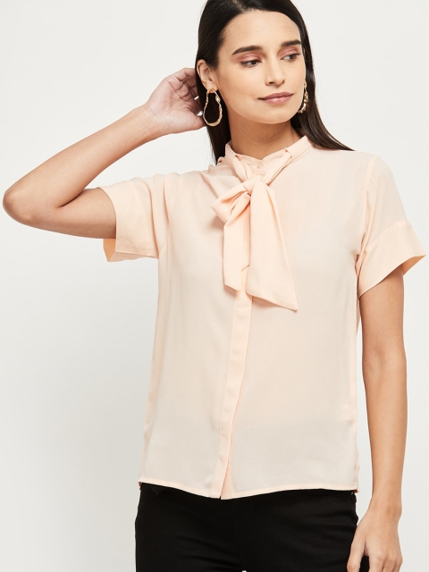 

max Women Cream-Coloured Regular Fit Solid Casual Shirt