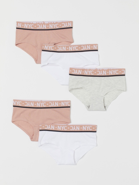 

H&M Girls Multicoloured 5-Pack Cotton Hipster Briefs 0865840004, Multi