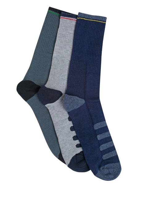 

Alvaro Castagnino Men Pack of 3 Striped Calf-Length Socks, Navy blue