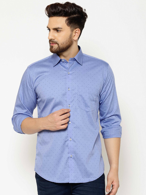 

EPPE Men Blue Slim Fit Printed Cotton Casual Shirt