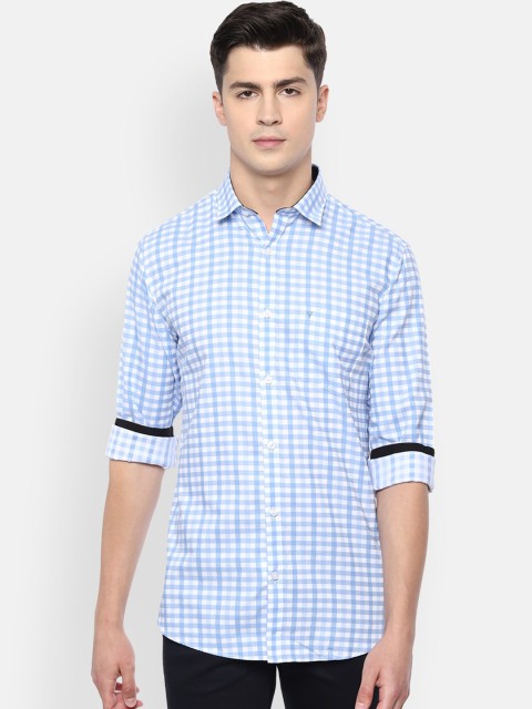 

Van Heusen Sport Men Blue & White Slim Fit Checked Cotton Casual Shirt