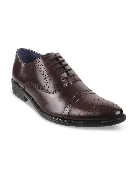 

Metro Men Maroon Solid Leather Formal Brogues