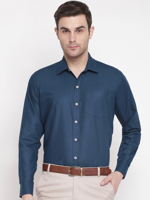 

GHPC Men Teal Regular Fit Solid Formal Shirt