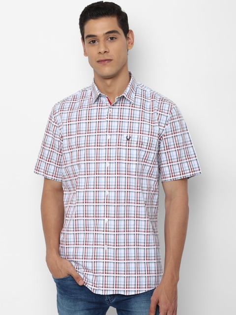 

Allen Solly Men White & Blue Slim Fit Checked Casual Shirt