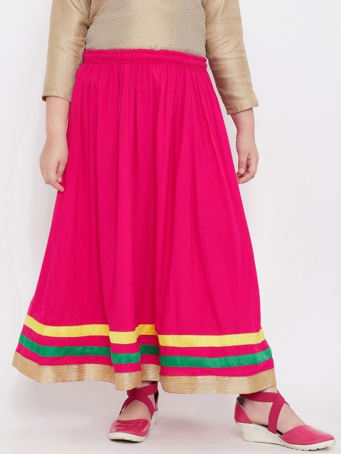 

Baani Creations Girls Pink Solid Flared Maxi Skirt