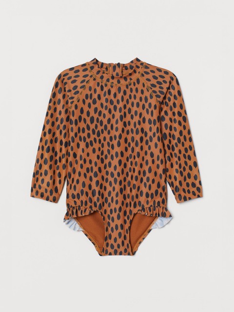 

H&M Girls Brown & Black Patterned Swimsuit
