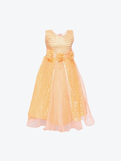 

Aarika Girls Peach-Coloured Embellished Gown Dress