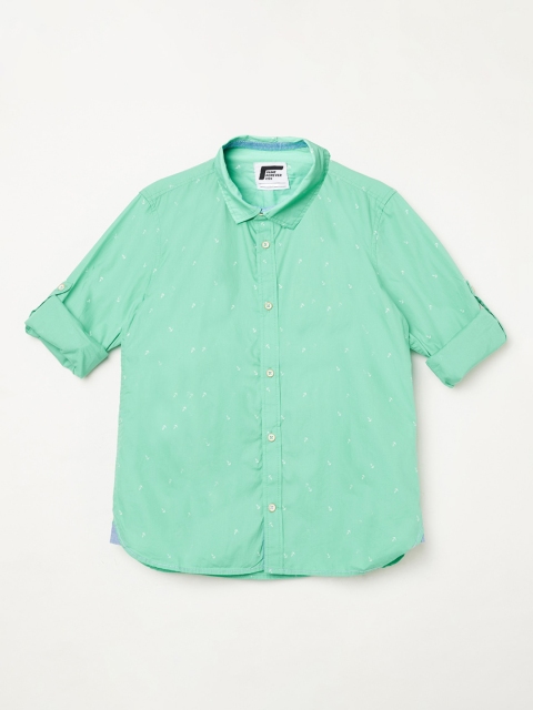 

Fame Forever by Lifestyle Boys Green Slim Fit Printed Casual Shirt