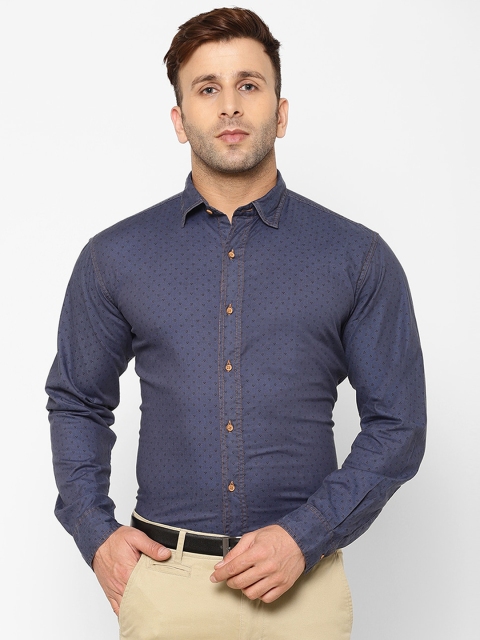 

EPPE Men Blue Slim Fit Printed Casual Shirt