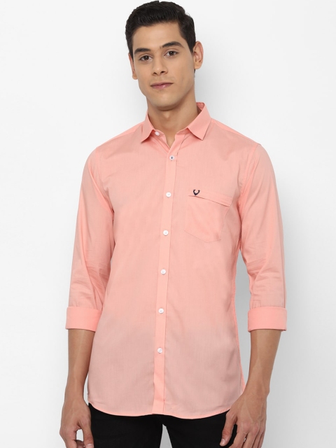 

Allen Solly Men Peach-Coloured Slim Fit Solid Casual Shirt