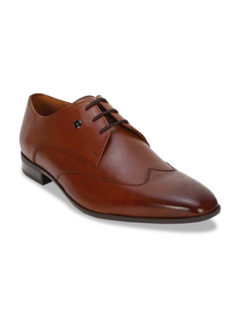 

Louis Philippe Men Brown Solid Leather Formal Derbys