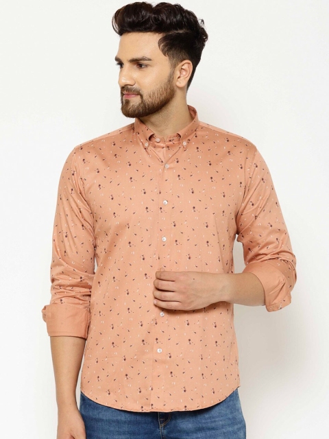 

EPPE Men Brown Slim Fit Printed Cotton Casual Shirt