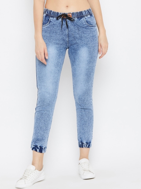 

Baani Creations Women Blue Jogger Mid-Rise Clean Look Cropped Jeans