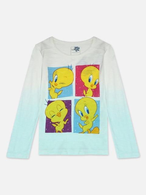 

Kids Ville Girls Multicoloured Printed Round Neck Tweety T-shirt, Multi