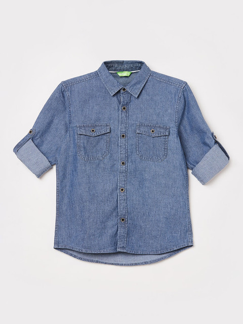 

Bossini Boys Blue Regular Fit Solid Casual Shirt