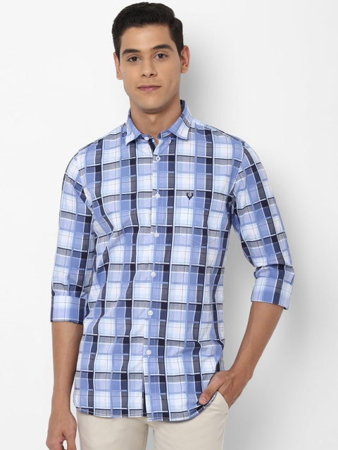 

Allen Solly Men Blue & White Slim Fit Checked Casual Shirt