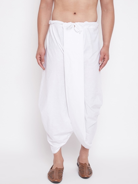 

VASTRAMAY Men White Solid Ready to Wear Dhoti