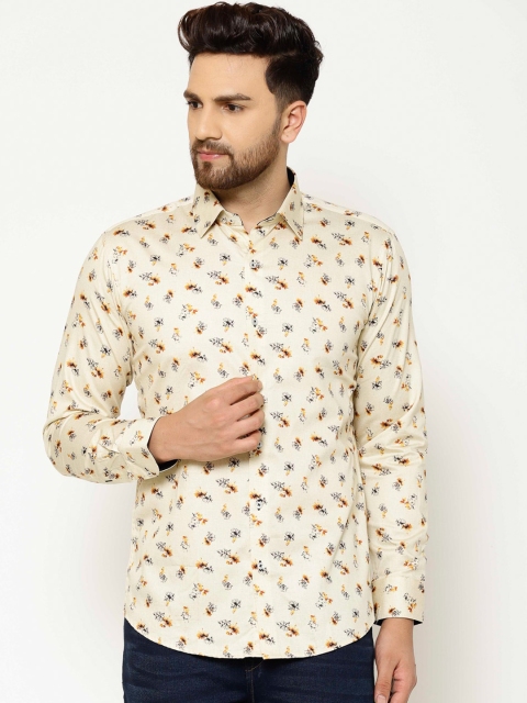 

EPPE Men Yellow Slim Fit Floral Printed Casual Shirt