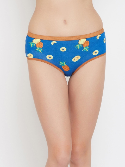 

Clovia Women Blue & Yellow Printed Hipster Briefs PN3450G08XL